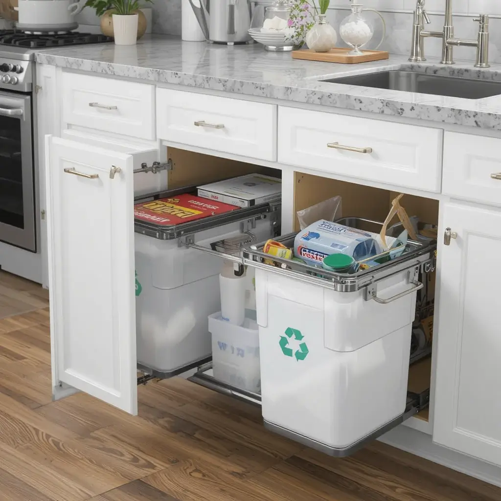 Pull Out Trash and Recycling Bins