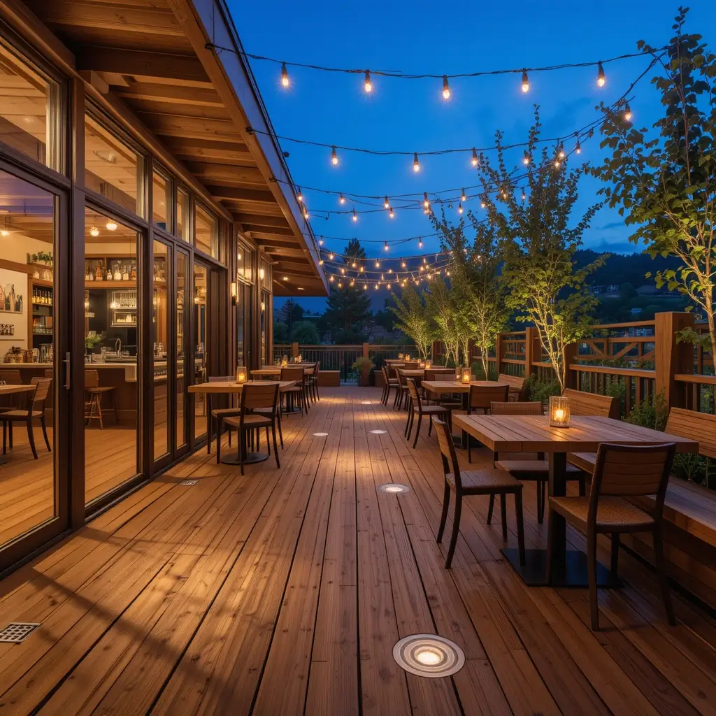 Recessed Deck Lights in Flooring