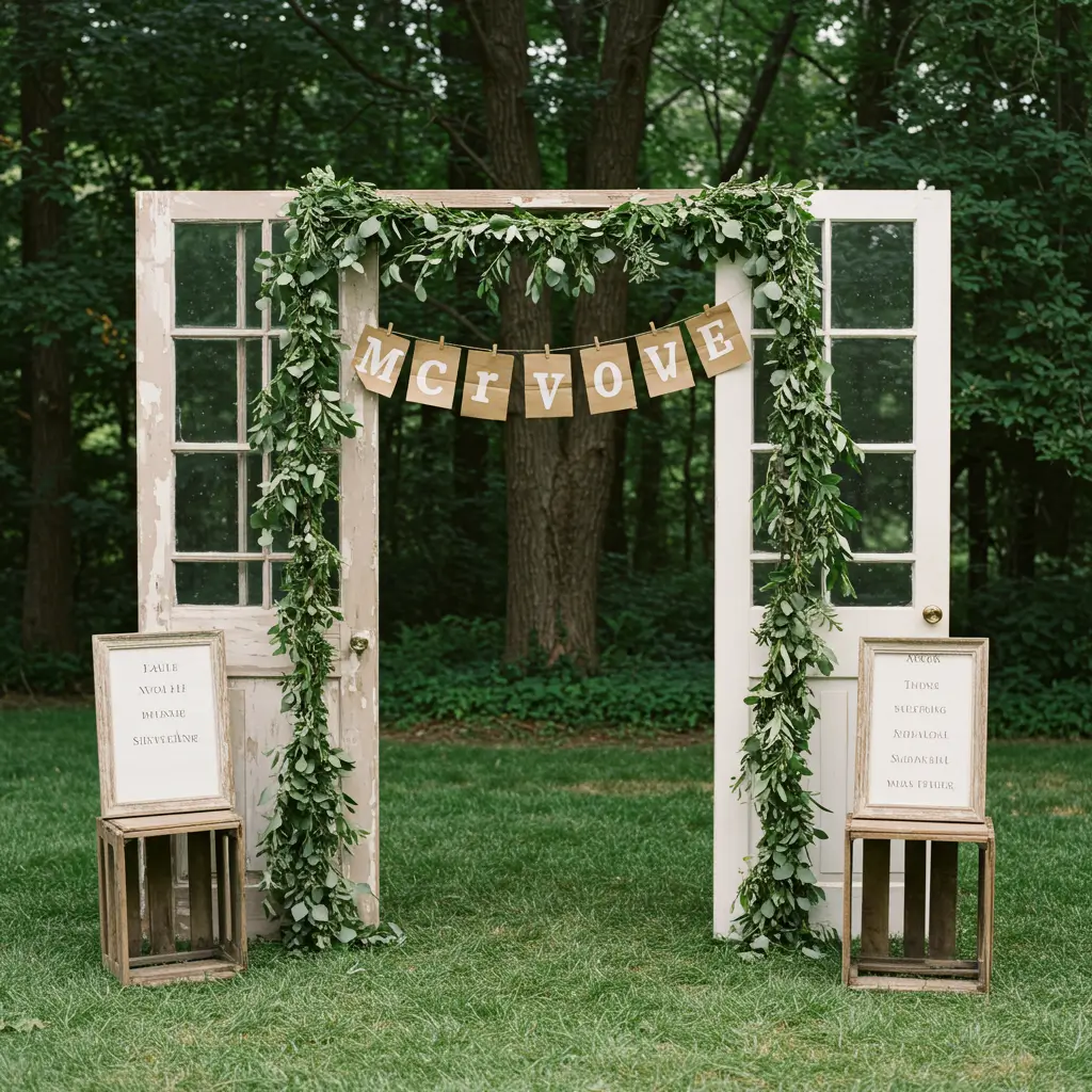 Repurposed Door Backdrop