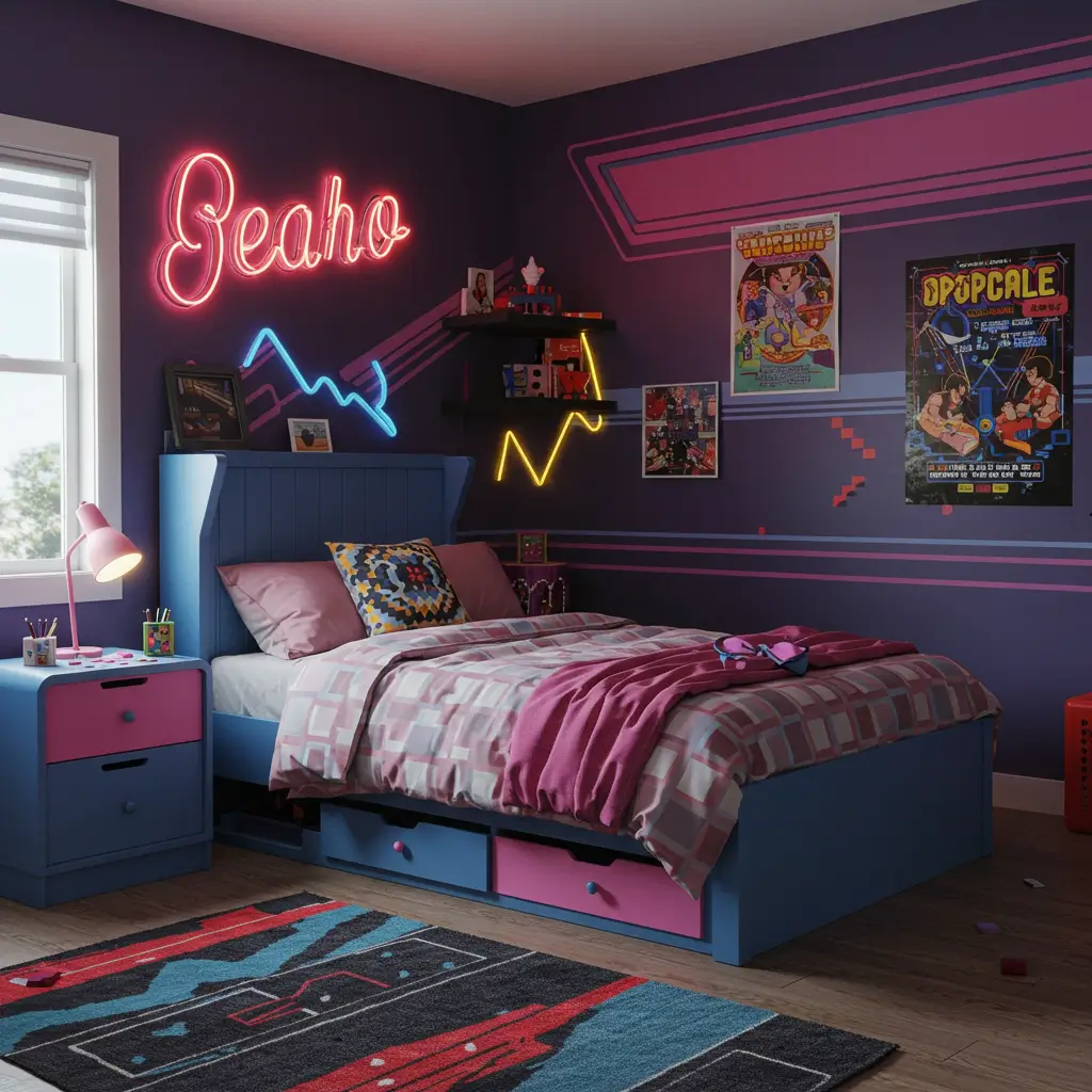 Retro 80s Arcade Style