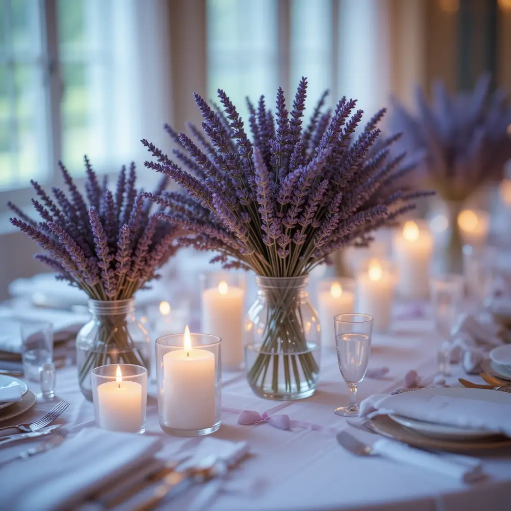 Romantic Lavender and Soft Candle Glow