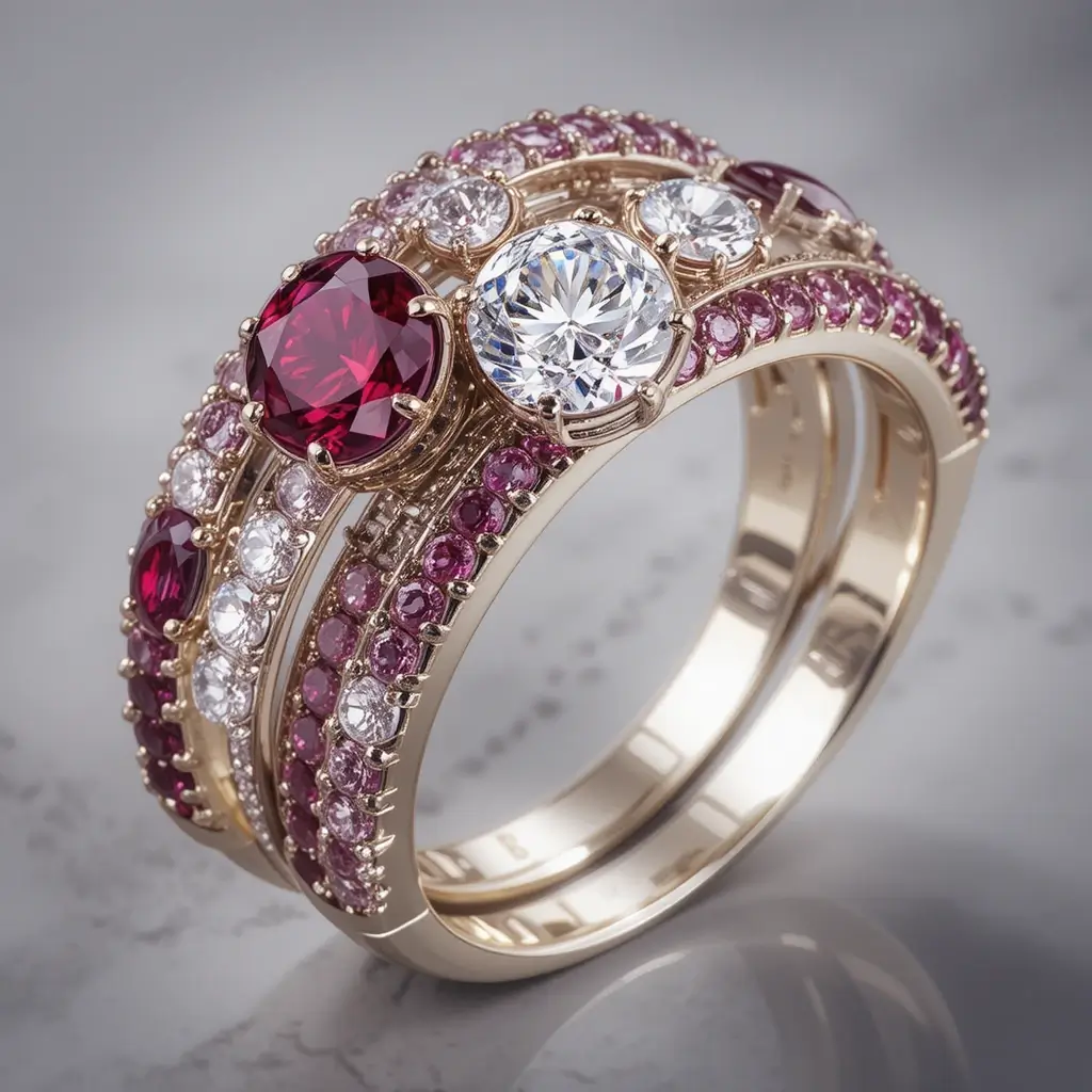 Ruby Accented Stack for a Bold Pop of Color
