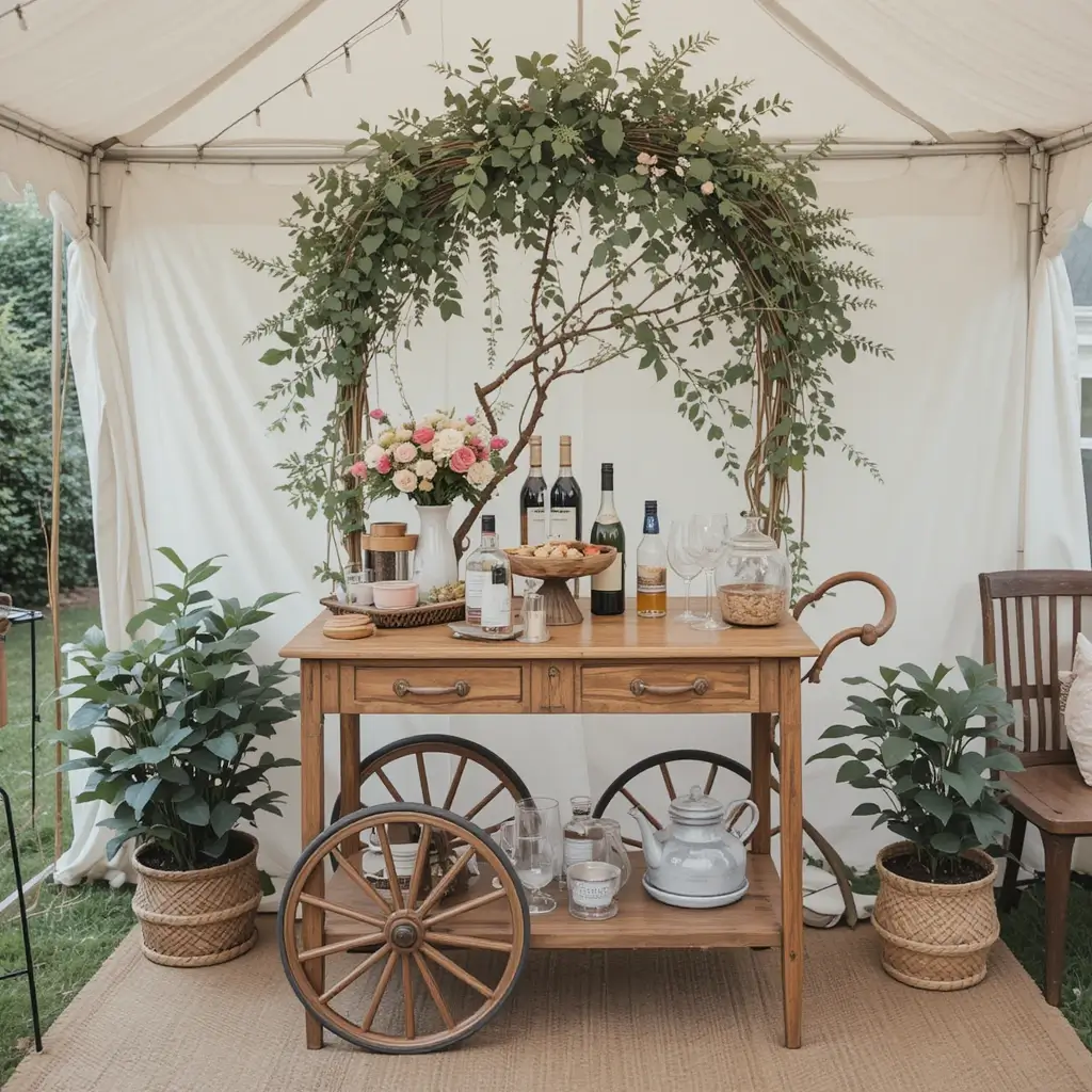Rustic-Chic Bar Cart