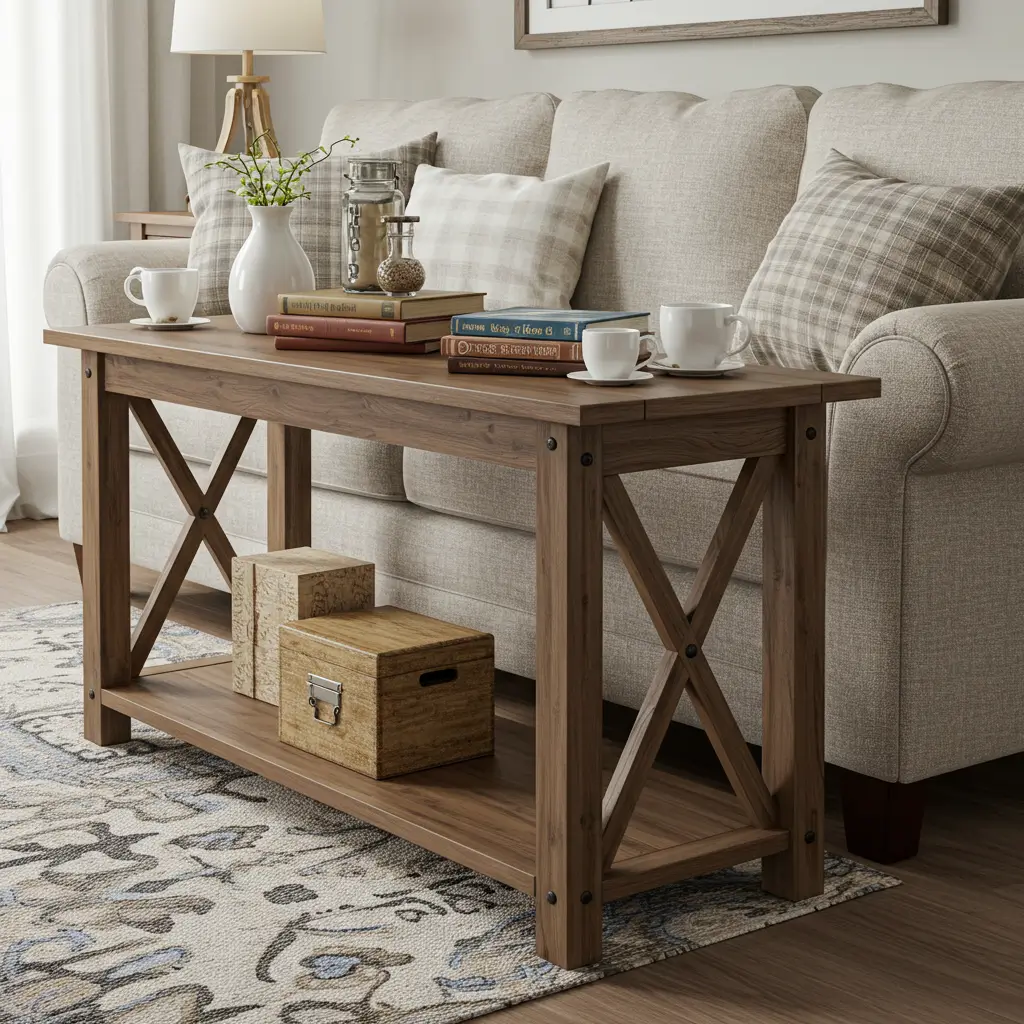 Rustic Farmhouse Style Sofa Table