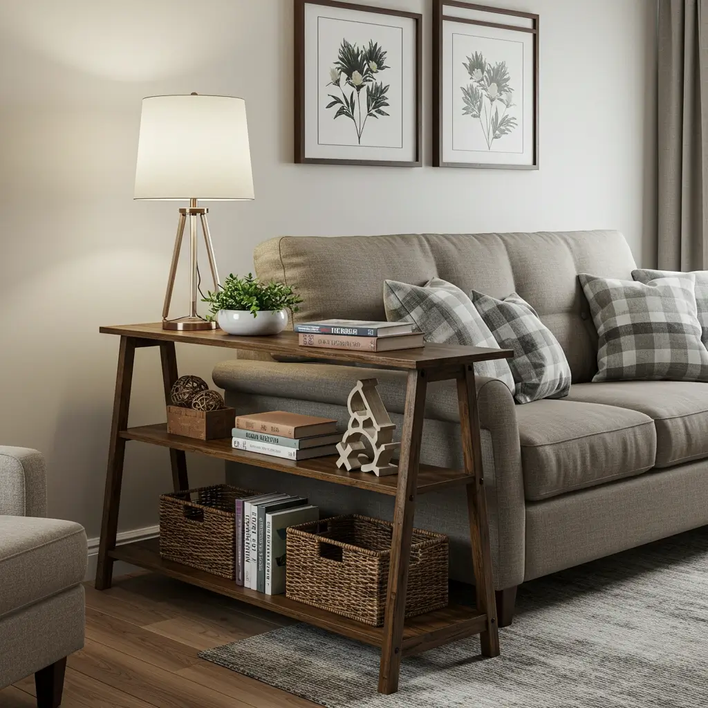 Rustic Ladder Style Sofa Table
