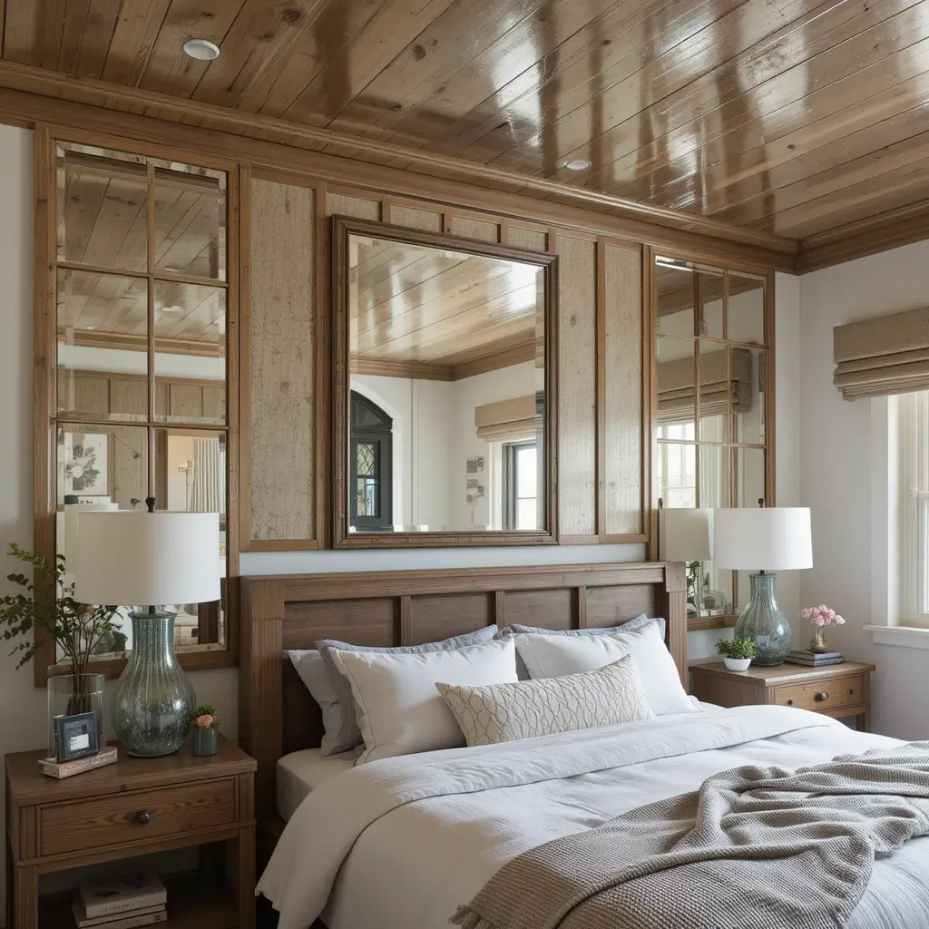 Rustic Mirror Panels for Organic Warmth