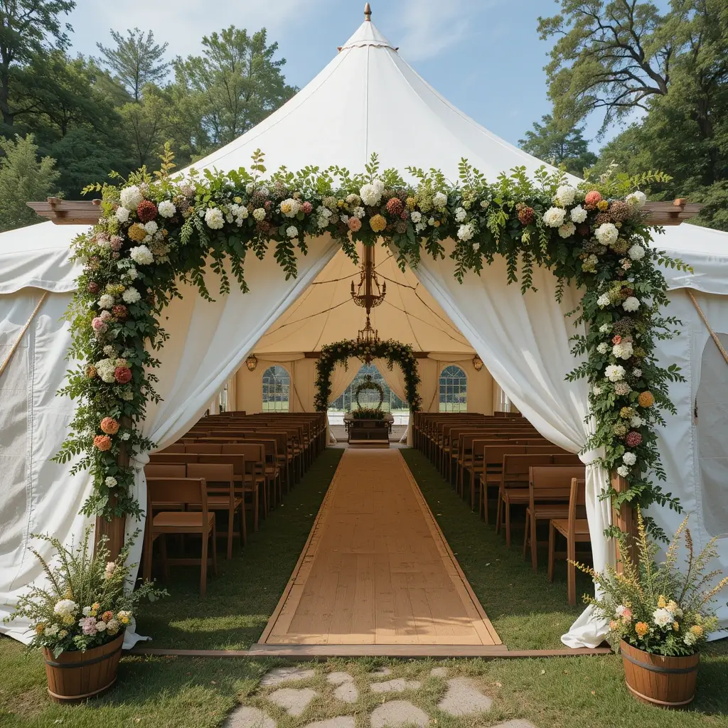 Rustic Wooden Archway Entrance