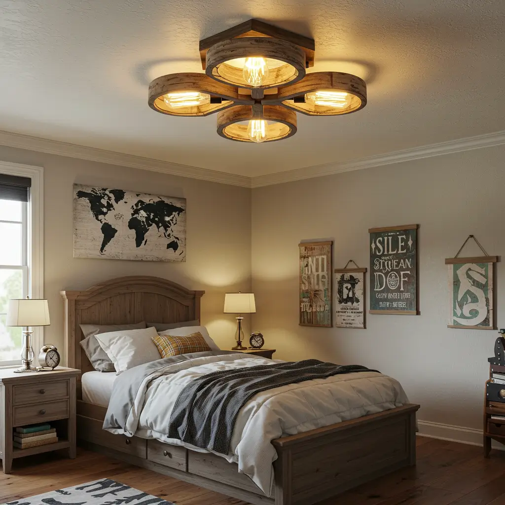 Rustic Wooden Ceiling Lights