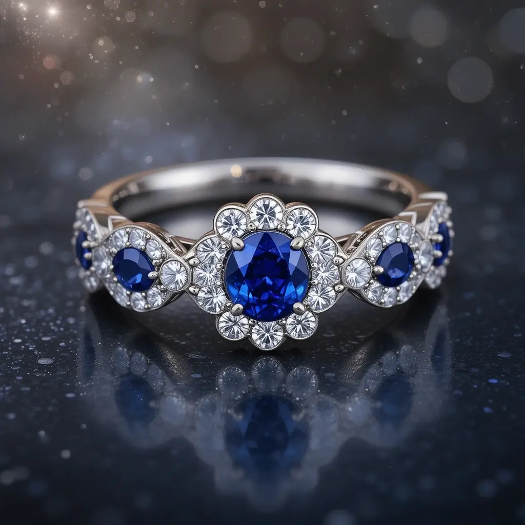 Sapphire-Accent Wedding Bands