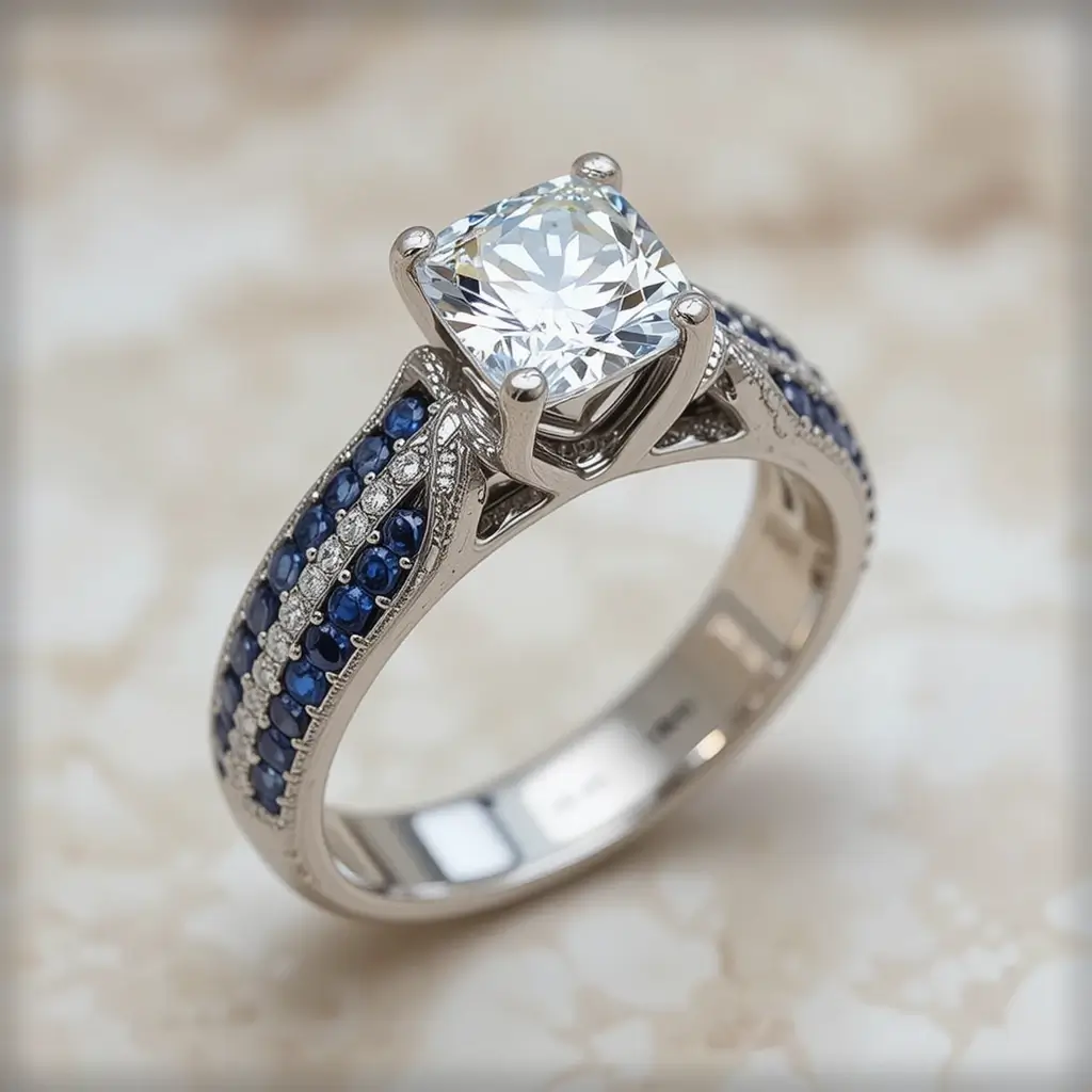 Sapphire and Diamond Band