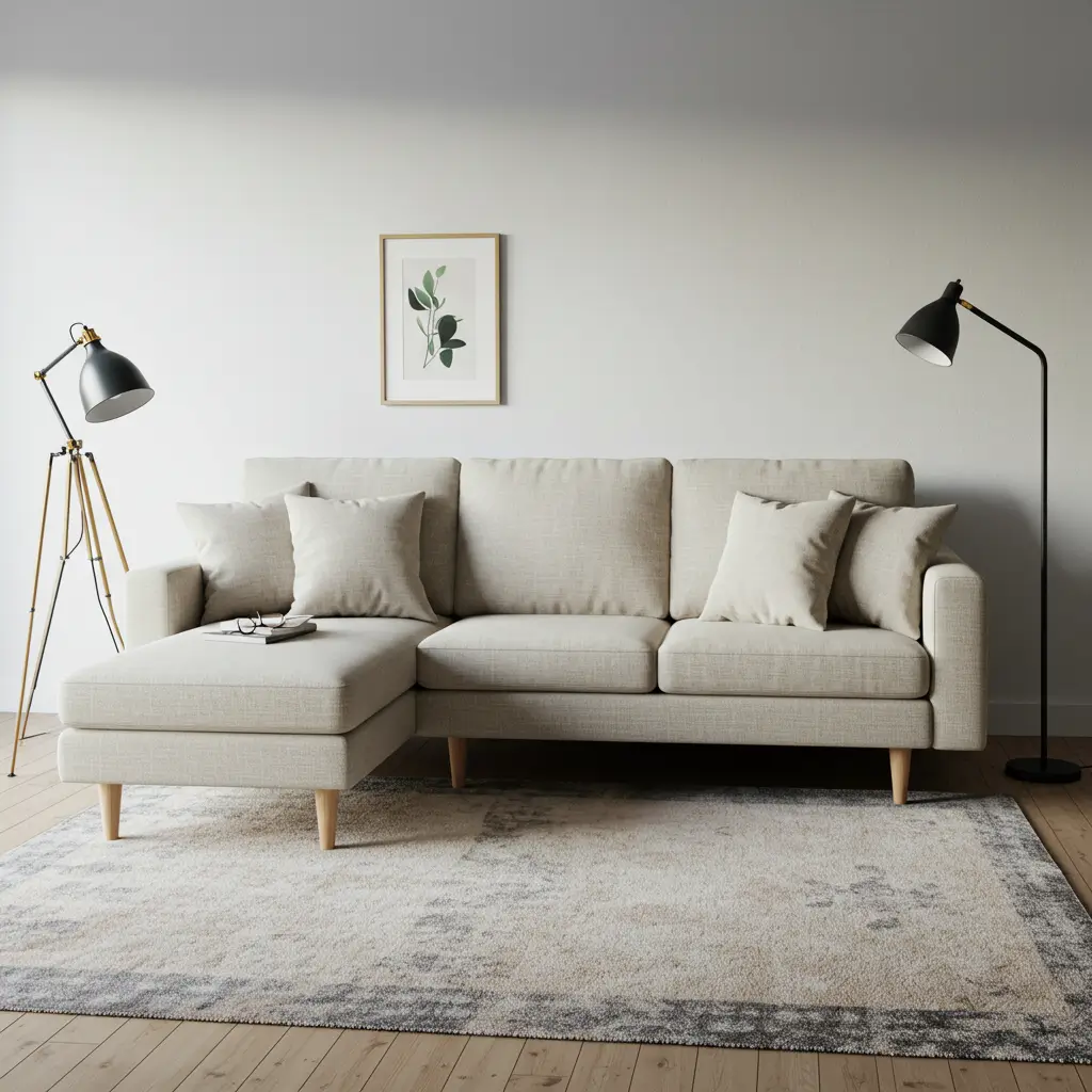 Scandinavian Style Chaise Sofa