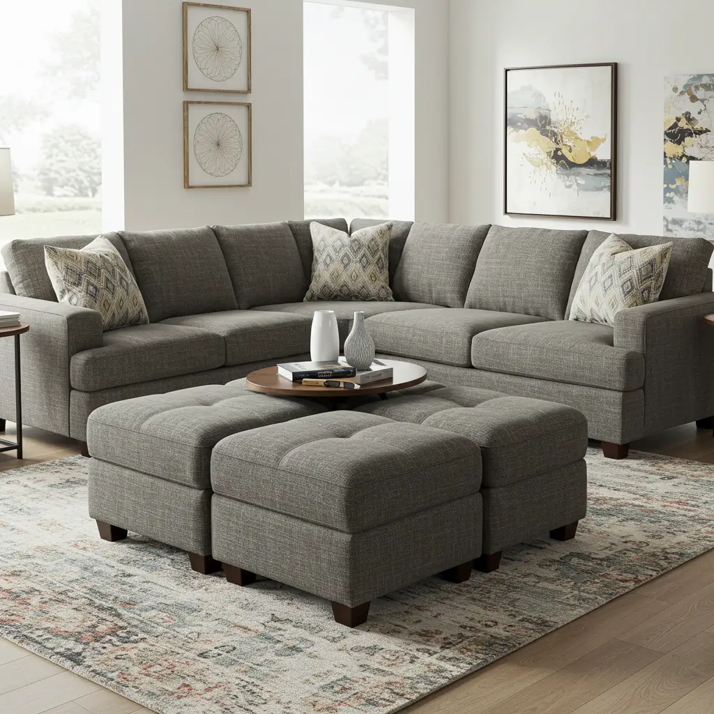 Sectional Sofas with Storage Ottomans