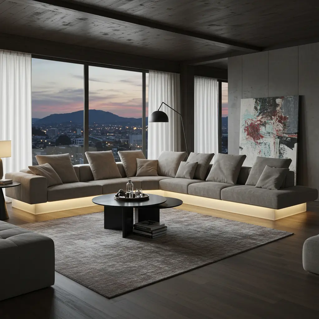Sectional with Built-In Lighting