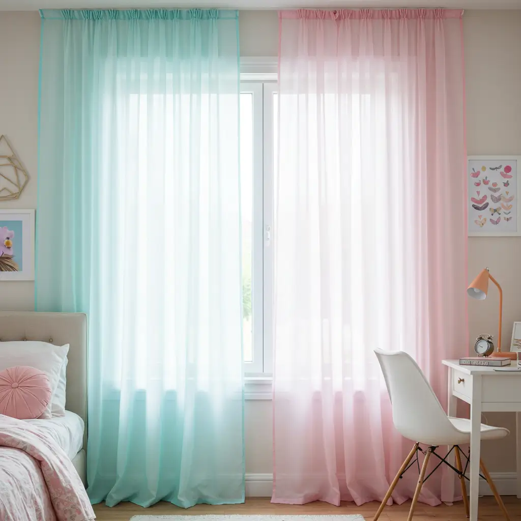 Sheer Pastel Curtains
