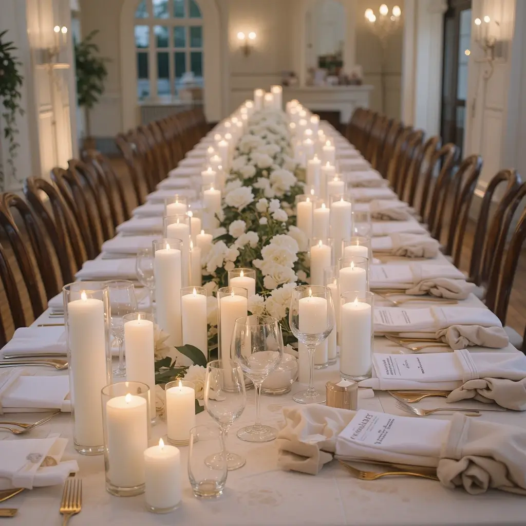 Simple Candlelight with White Pillars
