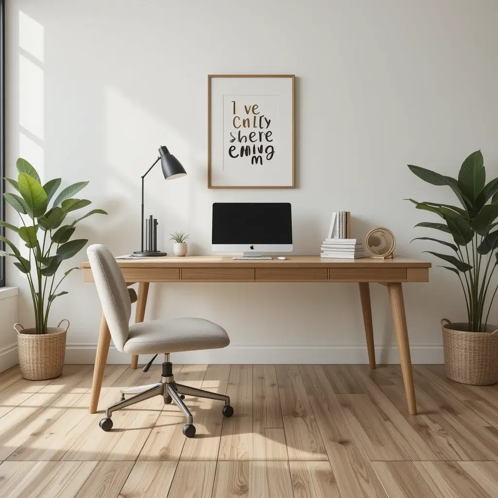 Simple Wooden Desk for a Warm Feel