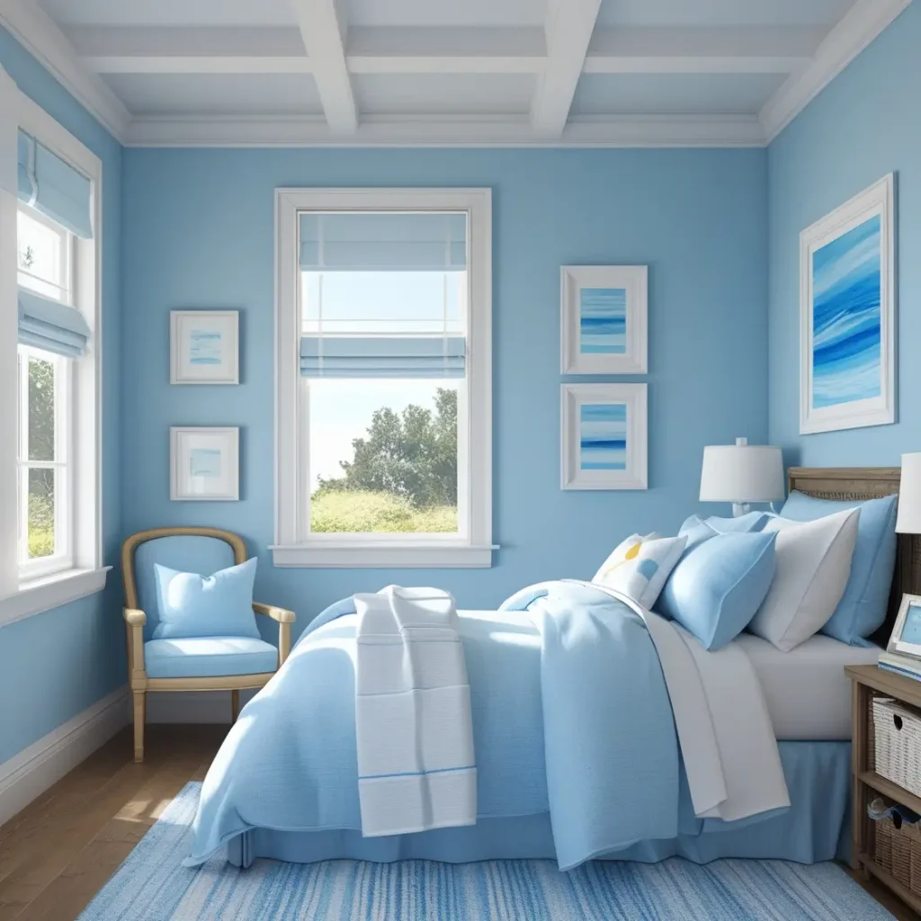Sky Blue Walls with White Trim