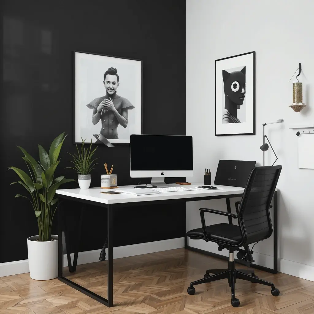Sleek Black and White Setup