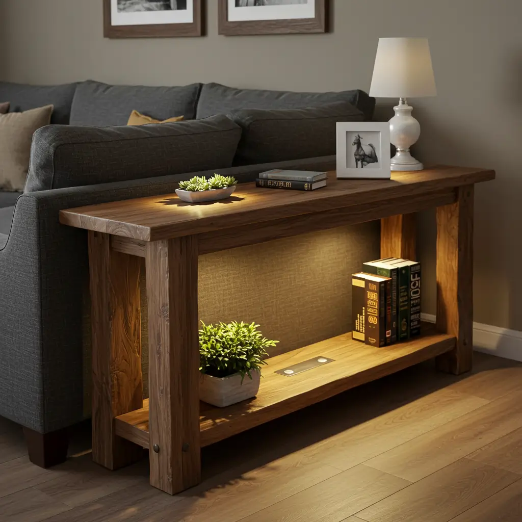 Sofa Table with Recessed Lighting