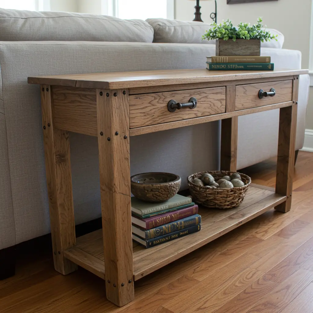 Sofa Table with Vintage Hardware