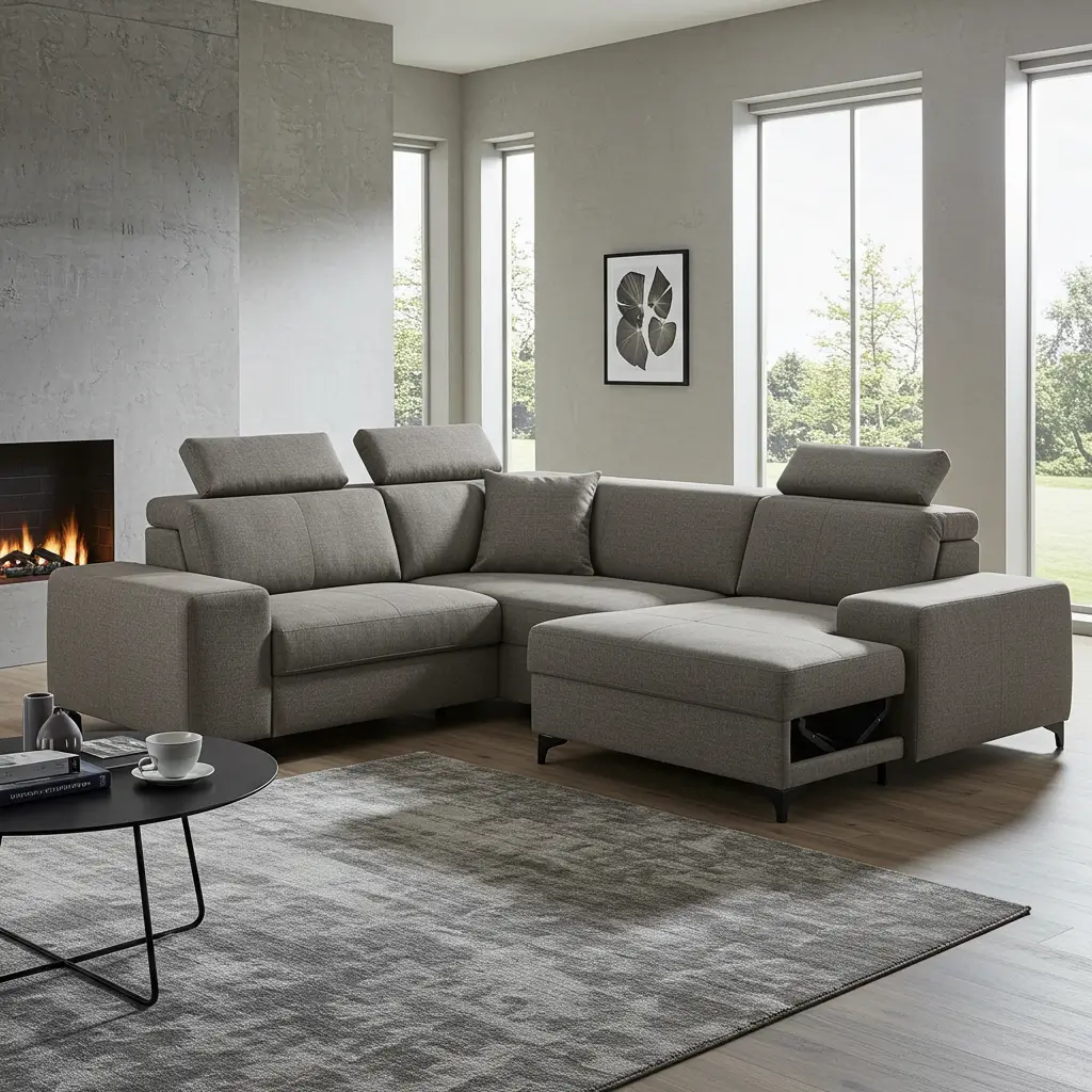 Sofa with Adjustable Headrests