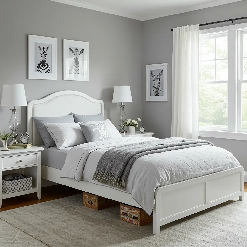 Soft Grey Walls with White Furniture