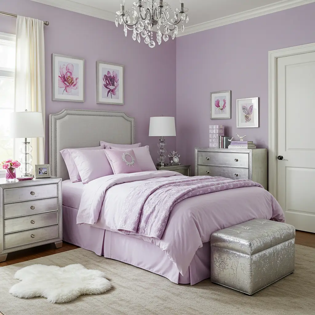 Soft Lilac and Silver