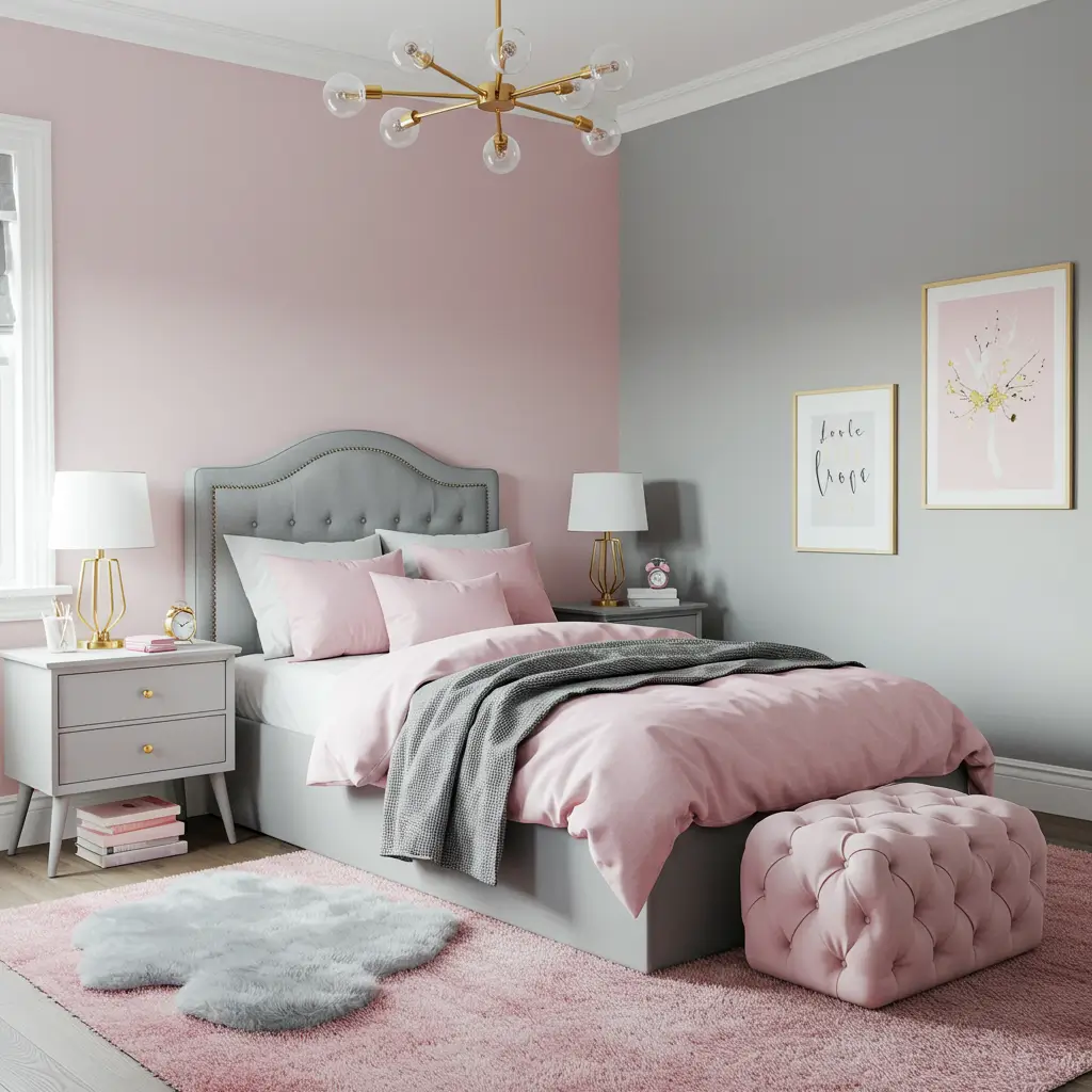Soft Pastel Pink and Gray