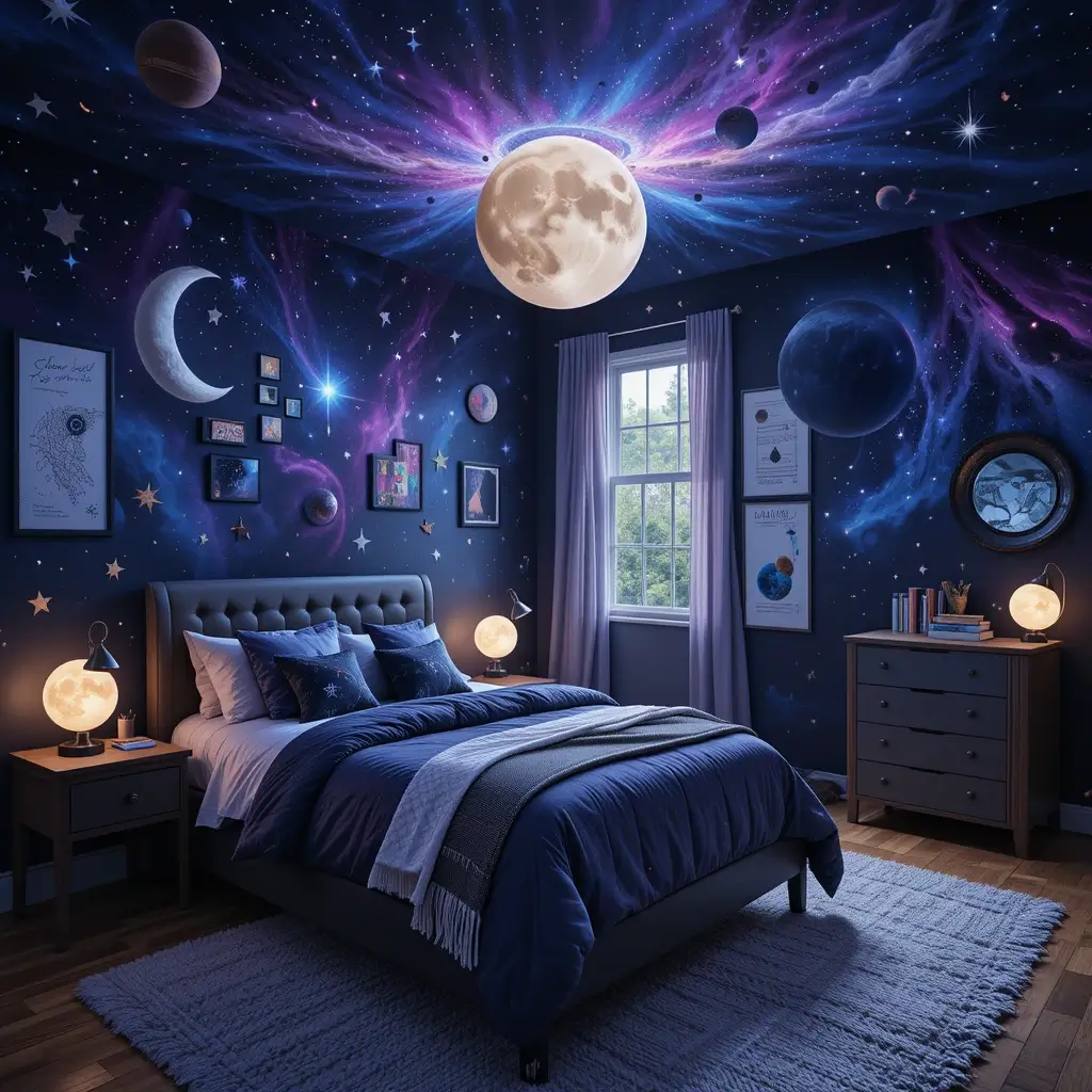 Space-Themed Bedroom