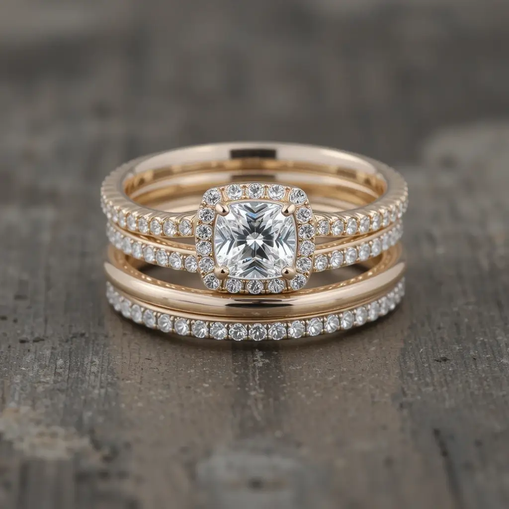 Stacking Wedding Band Set