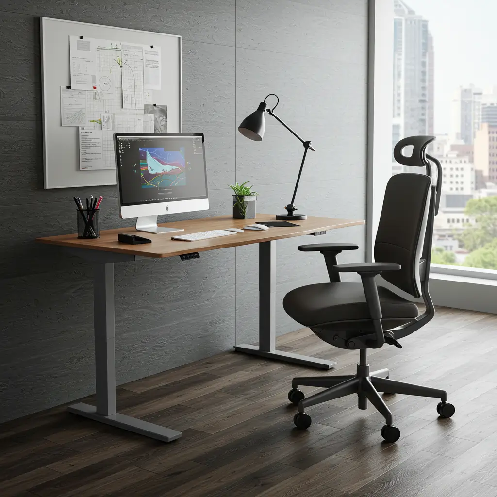 Standing Desk with Ergonomic Chair