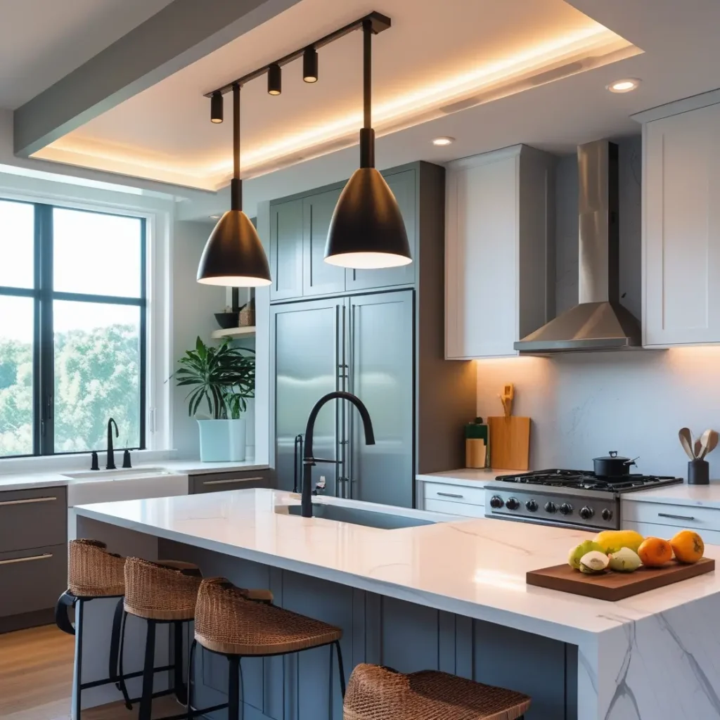 Statement Lighting Above the Counter