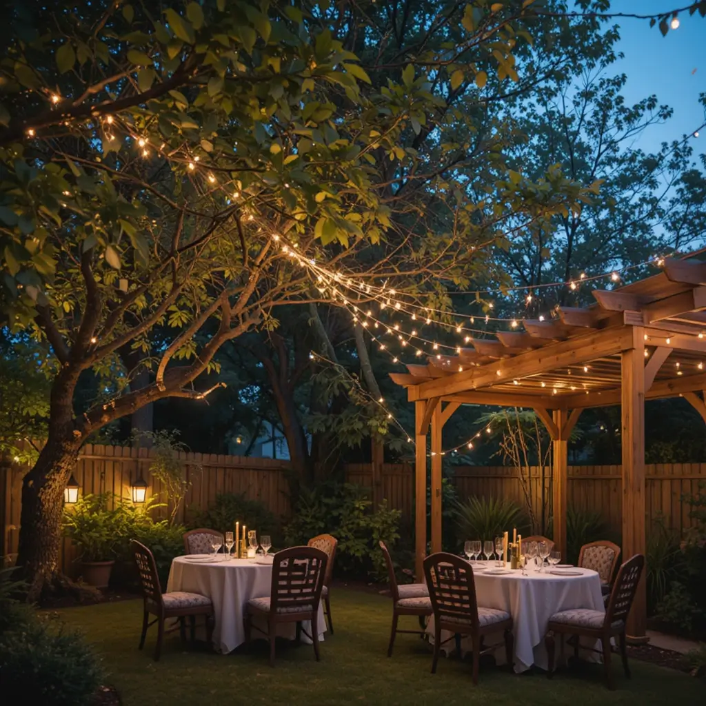 String Lights Overhead for a Magical Ambiance