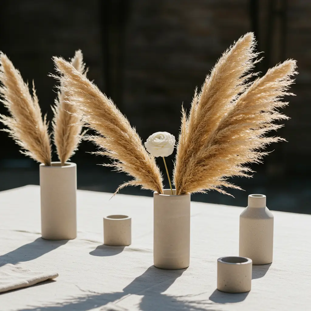 Structural Dried Palms with Blooms