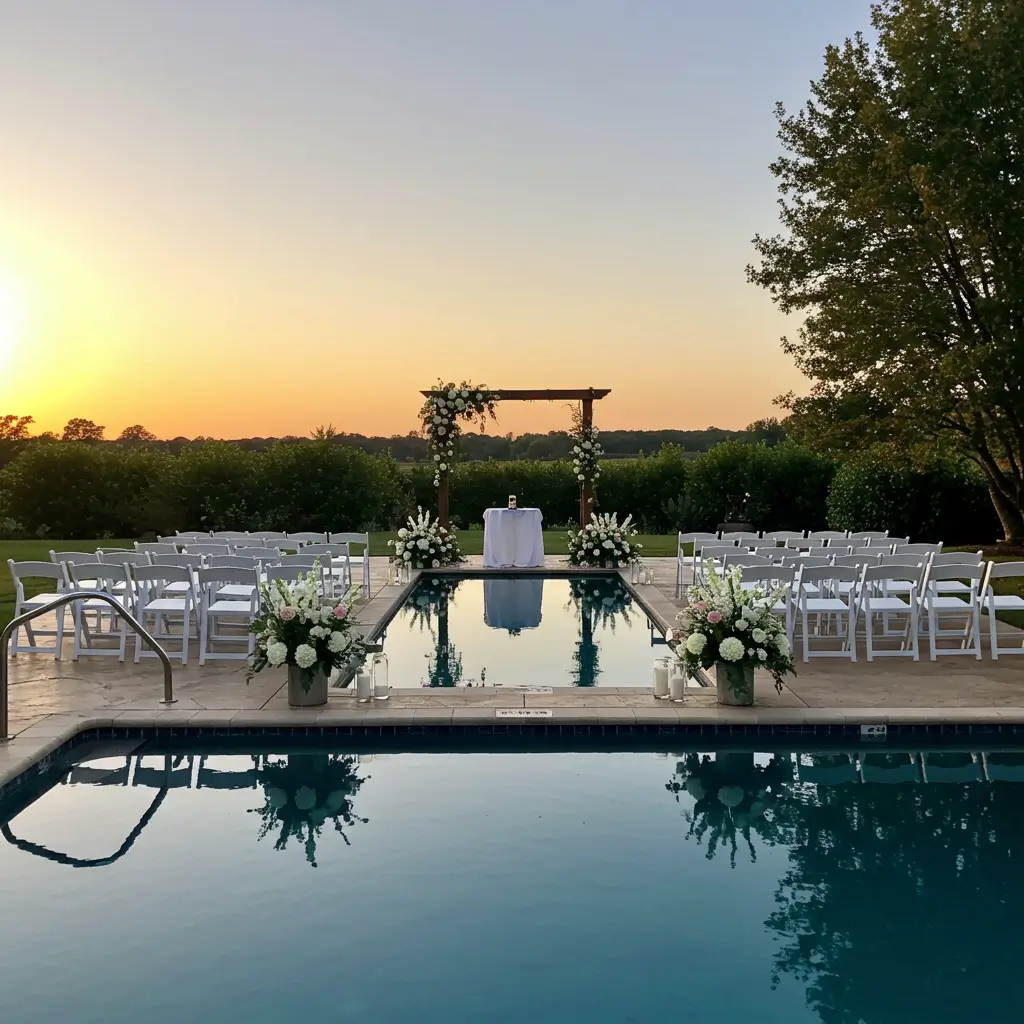 Sunset Ceremony by the Pool