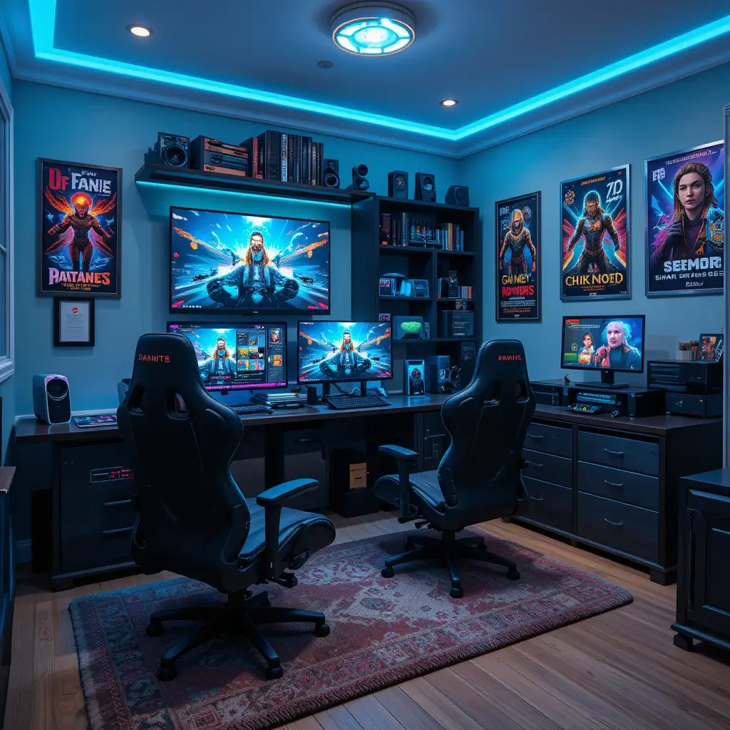 Tech-Savvy Gamer Room