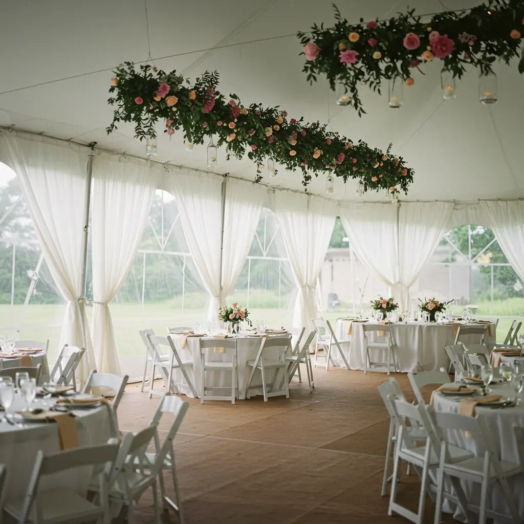 Tent with Sheer Curtains
