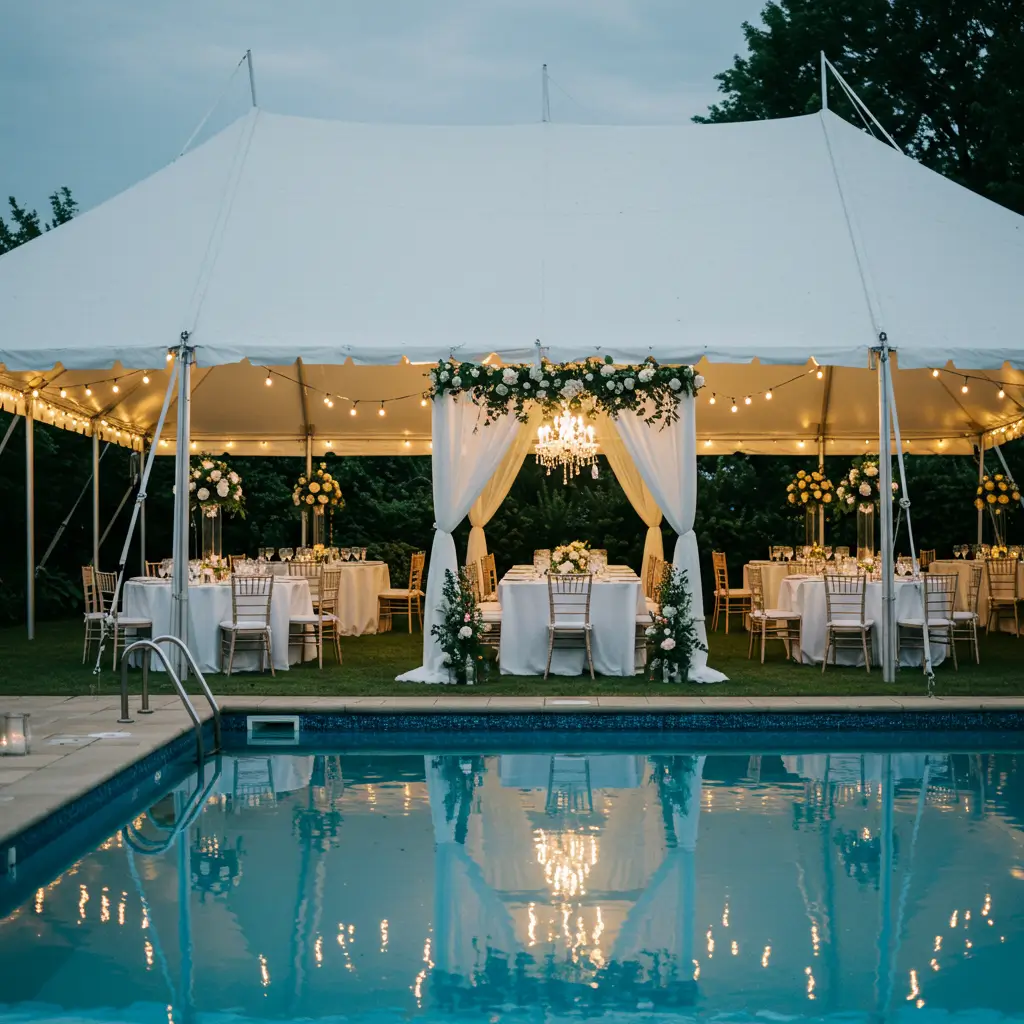 Tented Reception Beside the Pool