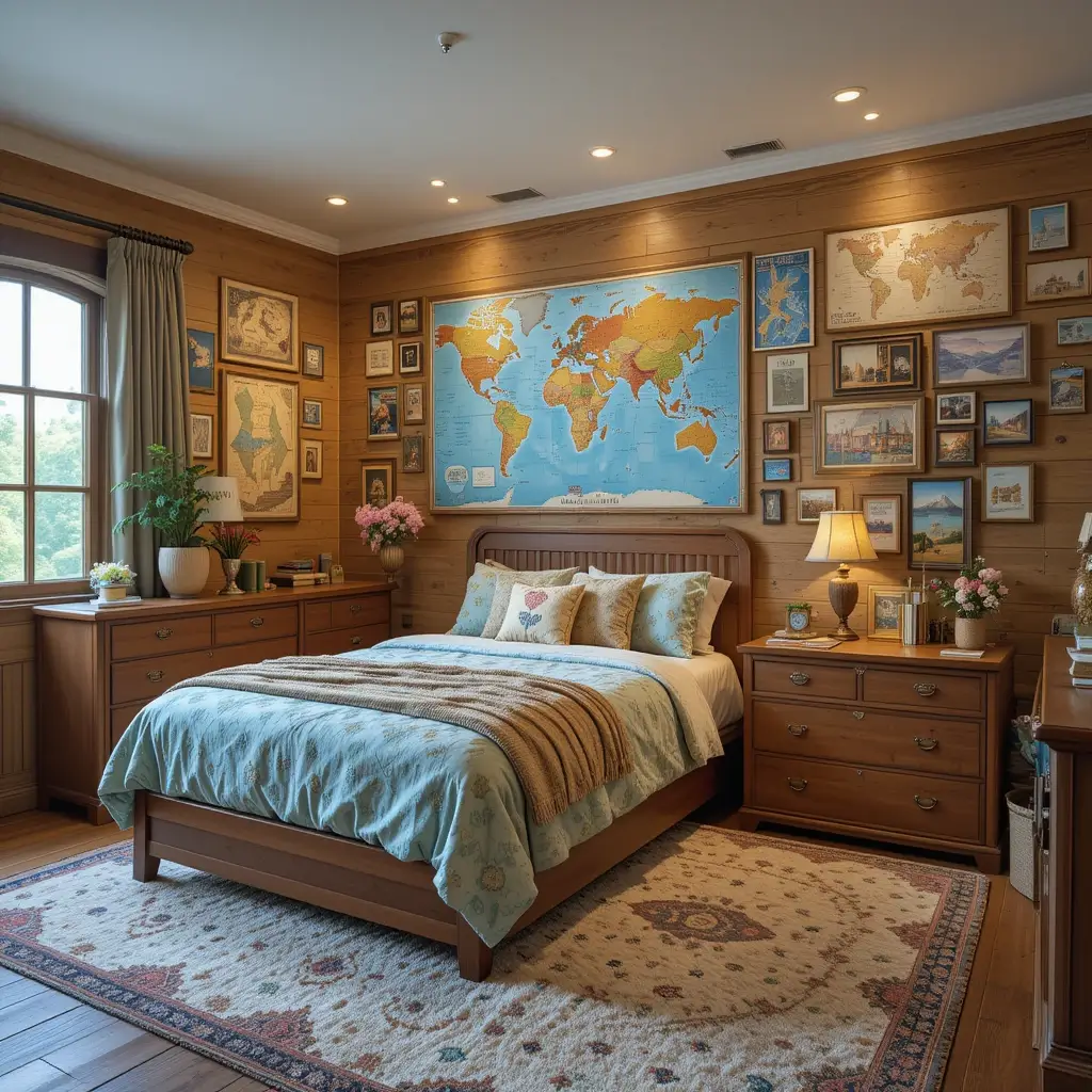 Travel-Inspired Bedroom