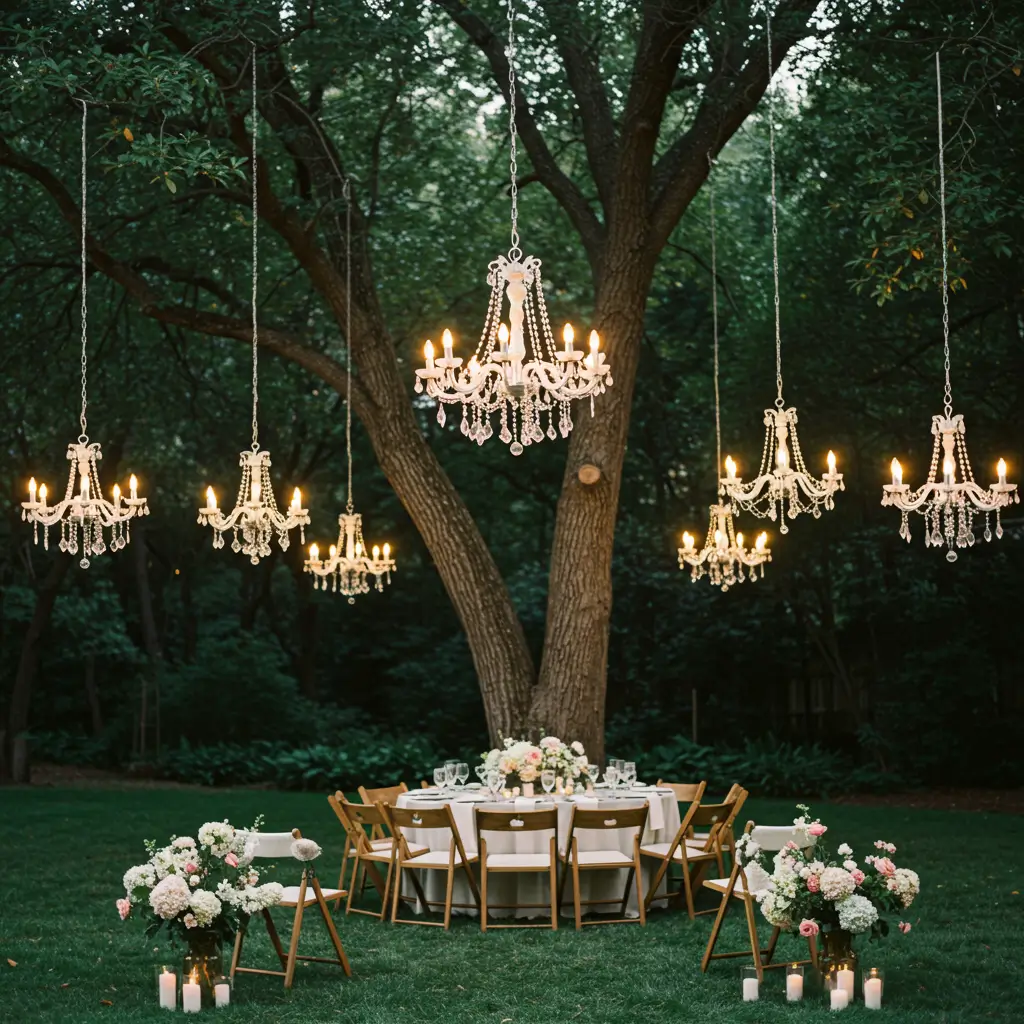 Tree-Hung Chandeliers