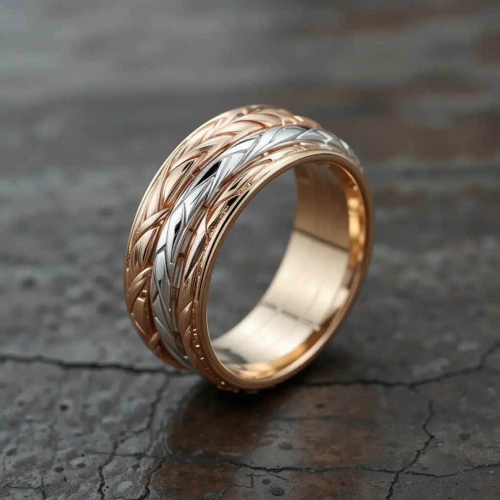 Tri-Tone Wedding Band