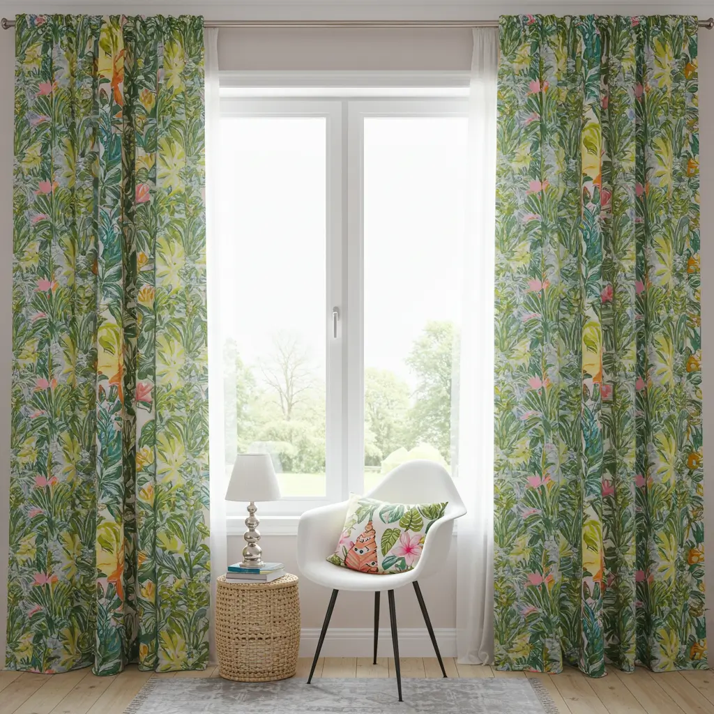 Tropical Print Curtains