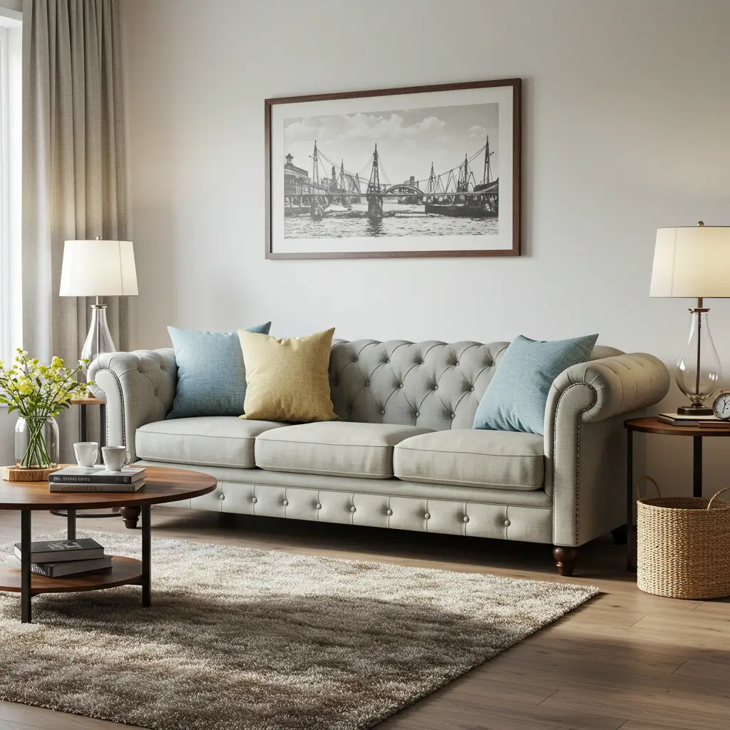Tufted Sofa for Classic Cozy Appeal