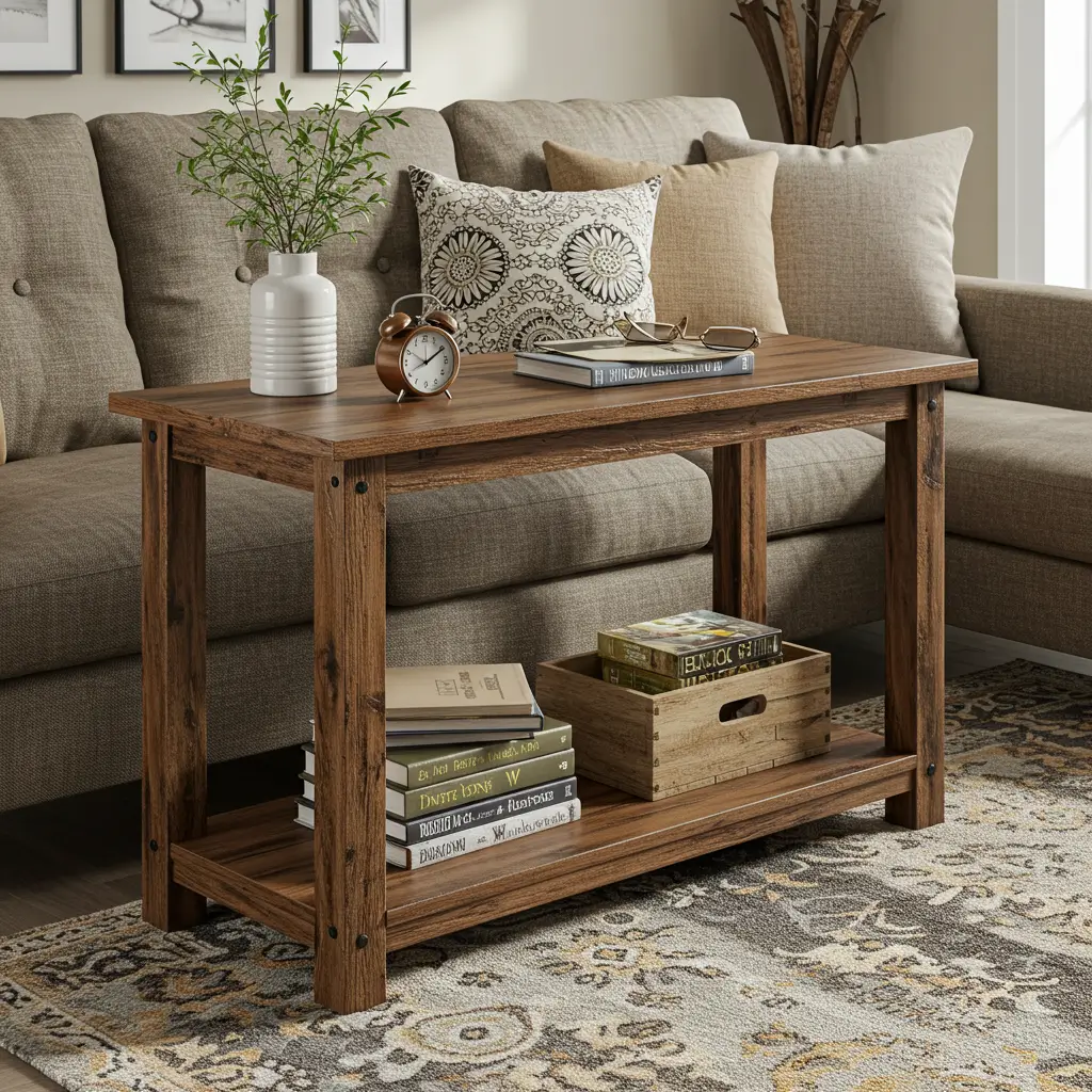 Two-Tier Rustic Sofa Table