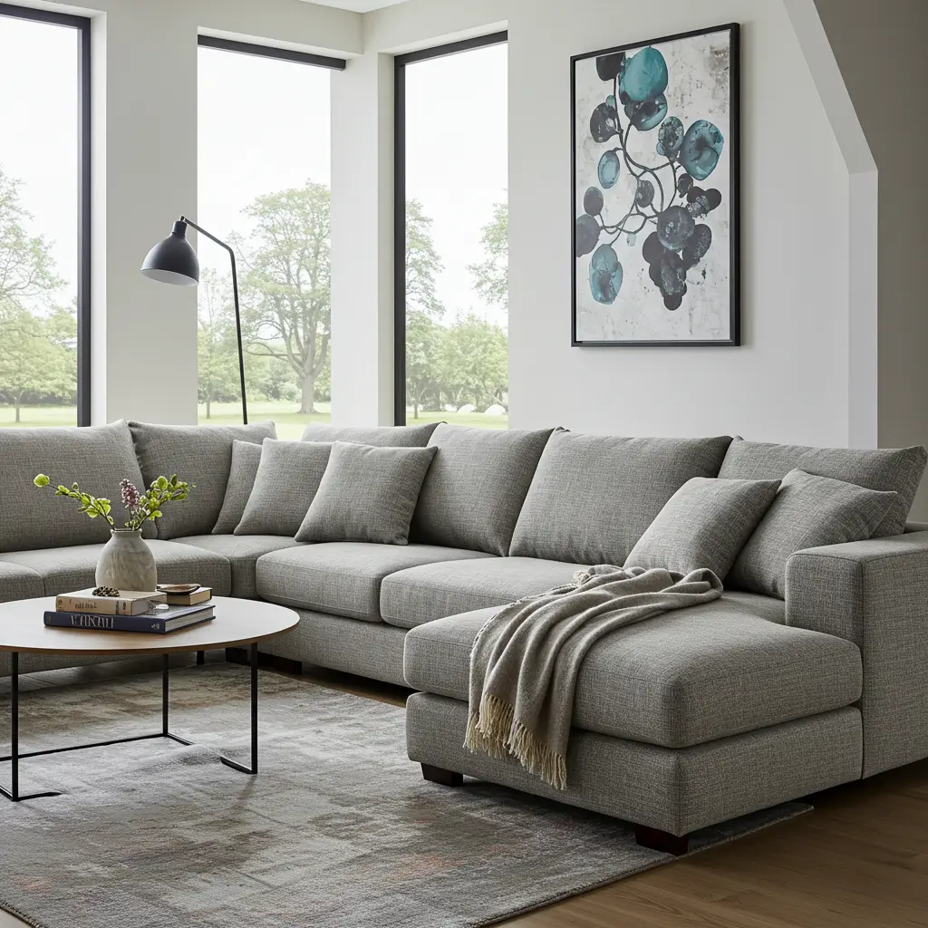 Two-Tone L-Shaped Sofa