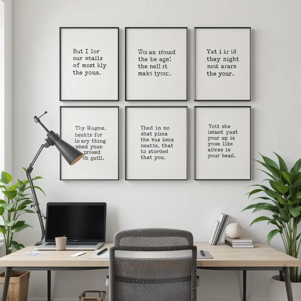 Uncluttered Wall with Inspirational Quotes