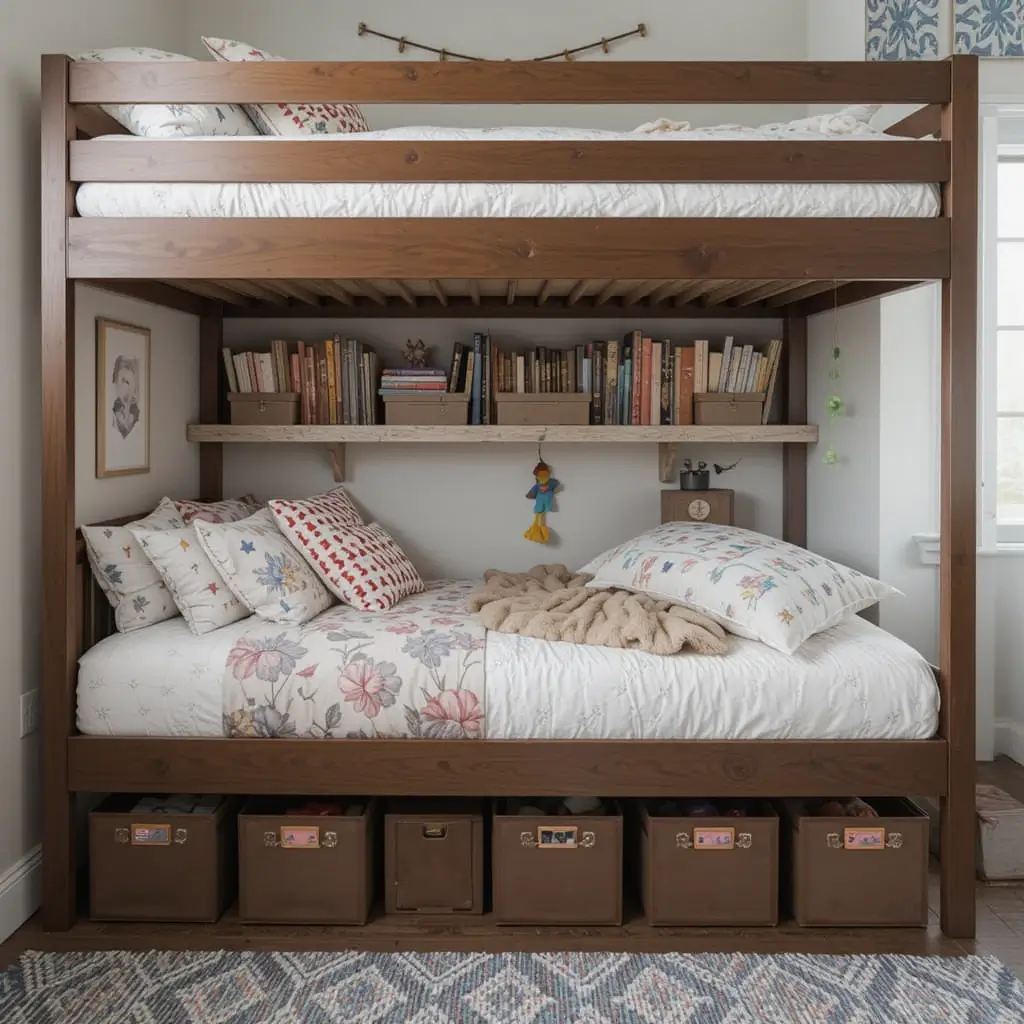 Under-Bunk Storage for Books and Toys