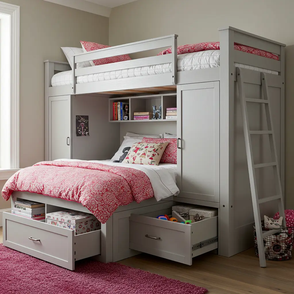 Under-Loft Cupboards in Bunk-Style Beds