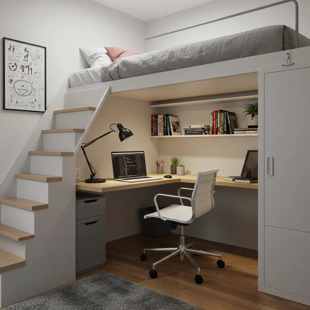 Under-Loft Office Zone