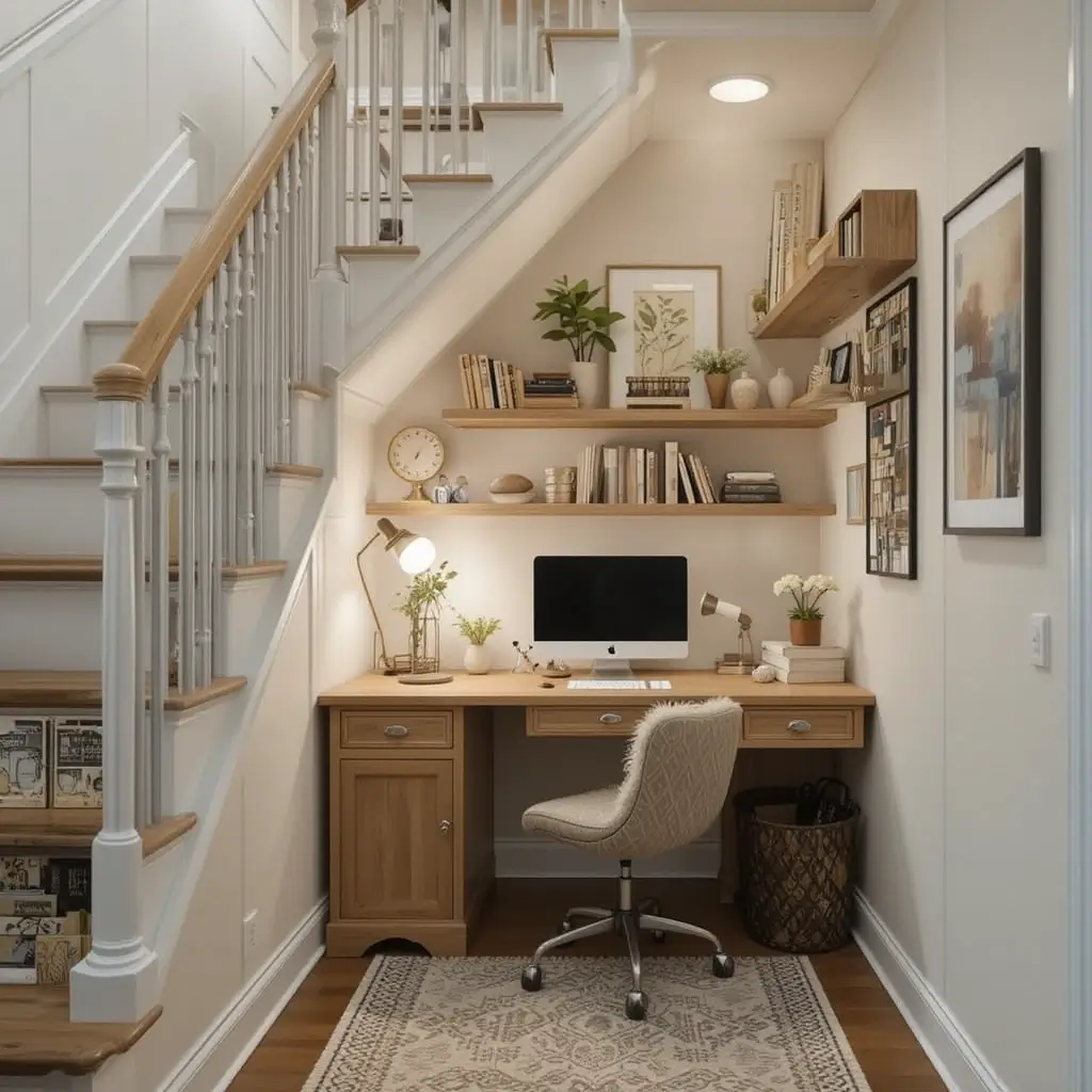 Under-Stair Office Setup